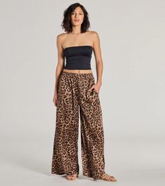 Fit & FeaturesSmooth woven knit fabricationElasticized mid-rise waistLeopard print Wide leg pantRuns true to size Wide Leg Pant, Windsor, Leg Pants, Wide Leg Pants, Knit Fabric, Knitted Fabric, Mid Rise, Leopard Print, Wide Leg