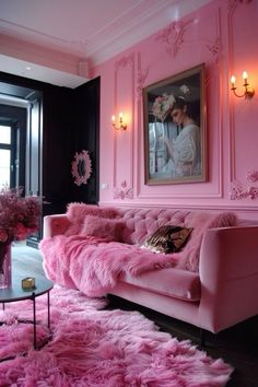 #interior #design #comfort Pink Sofa Living Room Ideas, Pink Retro Aesthetic, Pink Sofa Living Room, Cozy Baby Room, Small Living Room Design, Pink Room Decor, Aesthetic Living Room, Small Living Room Ideas