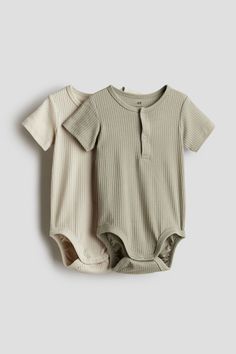 Short-sleeved henley bodysuits in supersoft  ribbed cotton jersey. Button placket  snap fasteners at gusset  and gathered seam around leg openings for added comfort and improved fit over diaper. Baby Clothes Knitting Patterns, Rooms Ideas, Baby Necessities, Future Children, Baby Trend, Future Outfit, Cardigan Sweater Dress, Maternity Swimwear, Cardigan Sweater Jacket