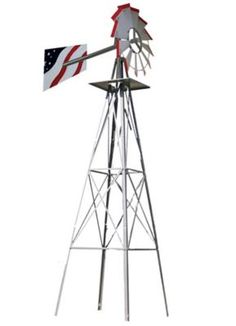 a windmill with an american flag on it