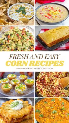 Celebrate summer with our collection of fresh and easy corn recipes! Whether you're craving a classic corn salad or a creative spin on a comforting casserole, these recipes showcase the versatility and deliciousness of this seasonal favorite. Don't miss out on these incredible corn recipes. Pin this for later! Unique Corn Recipes, Recipes Using Corn, Cowboy Corn, Corn Flavors, Corn Appetizers, Easy Corn Recipes, Fresh Corn Recipes, Zucchini Corn Fritters, Corn Ribs