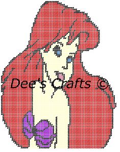 a cross stitch pattern of a girl with red hair