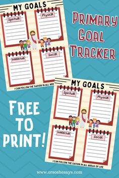 two printable goal trackers with the text, free to print