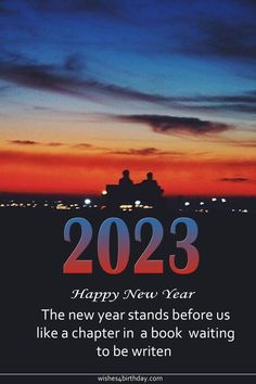 two people sitting on a boat in the ocean at sunset with text that reads, happy new year 2013