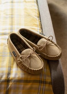 Lovingly hand crafted with the finest materials our premium moccasin slippers have been our most popular product since the 1980's. The moccasins are finished with an over stitch front and a tie in vamp that secures around the entire moccasin. The soft breathe easy fabric lining (80% cotton 20% acrylic) is a particular favourite among younger generations and makes these slippers a great summer alternative. This moccasins are quite a narrow fit, you have feet on the wider side or suffer with swollen feet, our 'Workman' moccasin slipper may be a better fit. The hard wearing PVC (Polyvinyl Chloride) sole is made from a plastic polymer widely used in many things. PVC Soles are mainly done with direct injection process but can also be made as PVC foam boards which are calendared and cut. Durabil Moccasin Slippers, Cute Slippers, Suede Moccasins, Tie Men, Lace Tie, Breathe Easy, Moccasins Slippers, Unisex Shoes, Men Shoes Size