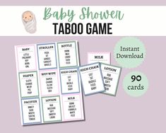 baby shower game with instructions for babies to use