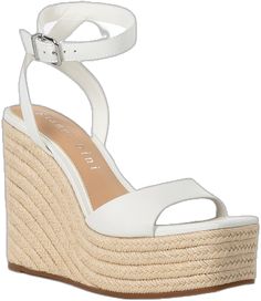 White Wedge Shoes, Platform Wedges Shoes, Nice Sandals, Platform Wedge Heels, Sandal Platform, Fresh Shoes, Girly Shoes, Wedge Heel Sandals, Gianni Bini