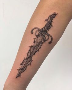 Daggar Tattoo, Dragon Tattoo Ideas, Forarm Tattoos, Fantasy Tattoos, Calf Tattoo, Badass Tattoos, Tattoo Designs And Meanings