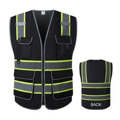 PRICES MAY VARY. 【QUALIFIED MATERIALS】 LOHASWORK safety vest for men or women is made of 100% polyester mesh fabric,lightweight,breathable and durable. 2" reflective strip covers chest, waist and back which provides 360°protection during work or outdoor activities. All materials of our reflective vest are ANSI approved and Machine Washable at 40 or 60℃ 【360° VISIBILITY SAFETY】 This high visibility safety vests reflective are fully compliant with ANSI/ISEA 107-2015 standard,both front and back ar Functional Workwear Vest With Multiple Pockets, Fitted Utility Vest With Pockets, Cotton Work Vest With Multiple Pockets, Cotton Workwear Vest With Multiple Pockets, Fitted Utility Vest For Workwear, Functional Sleeveless Vest For Workwear, Functional Sleeveless Workwear Vest, Black Workwear Vest With Pockets, Black Cotton Vest For Work