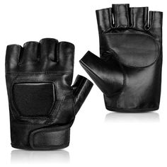 PRICES MAY VARY. Genuine Leather Premium Leather Gloves: Made of durable genuine sheepskin leather, Soft & lightweight, Breathable leather provide flexible & comfortable fit for the hand. Protection: The padding on the backs is effectively protect the back, hitting a hard object shock absorption cushioning, better protect your hands. Adjustable Wrist: The velcro backing at the wrist adjustment design makes gloves easy to wear and take off. Half Finger Design: Soft ductility fingerless leather gl Gloves Aesthetic, Fingerless Leather Gloves, Black Fingerless Gloves, Leather Fingerless Gloves, Leather Gloves Women, Hand Gloves, Sports Gloves, Driving Gloves, Black Leather Gloves