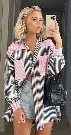 Europe Fashion, Mode Inspo, Looks Chic, Trend Fashion, Button Shirt