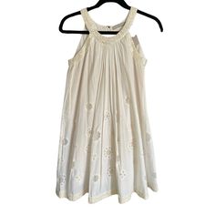 Nwt Anthropologie And Rgrk Cream Dress, Eyelet Dress. A-Line Adorable. Sequined Around Neckline And Under Arms. Fully Lined. Size Xs New $188 Blue And Yellow Dress, Chiffon Lace Dress, Deep V Dress, Flair Dress, Paisley Maxi Dress, White Eyelet Dress, Grey Midi Dress, Floral Shift Dress, Aqua Dress