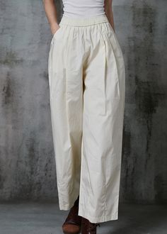 French Milk White Oversized Cotton Harem Pants Trousers SummerFabric: Cotton BlendedSize & Fit: This garment fits true to size.Length: Size L measures 34.71"from waist to hem.Waist:Fitted - elastic waist allows stretch Hip: Loosely Fitted. room for hips. Hand Wash Cold. Cotton Harem Pants, Chiffon Shorts, Summer Maxi, Summer Fabrics, Mid Dresses, Summer Maxi Dress, Nike Outfits, Pants Trousers, Summer Shirts