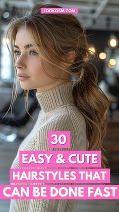 30 Hairstyles for Instant Confidence Boosts Mom Hairdos For Long Hair, Effortless Updos For Long Hair, Easy Diy Elegant Hairstyles, Simple Hairstyle For Work, Hair Styles For Dinner, Easy & Quick Hairstyle Tutorials, Hair Styles Updos Easy, Straight Long Hairstyles Ideas, 2 Minute Hairstyles