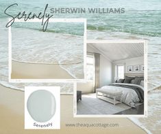 there is an image of a bedroom on the beach