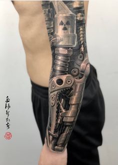 tatto Biomechanical Tattoo Arm, Mechanical Sleeve Tattoo, Mechanical Arm Tattoo, Tato 3d