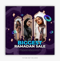 the biggest ramadan sale poster with two women wearing headscarves and hijabs