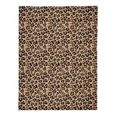 a leopard print rug on a white background