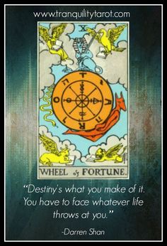 the wheel of fortune with an image of two birds on it and a quote from daren