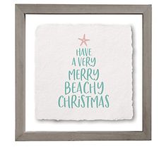 a christmas card with the words have a very merry beachy christmas written on it