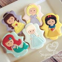 there are some cookies that have princesses on them