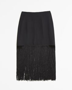 Women's Fringe Mini Skirt | Women's Bottoms | Abercrombie.com Elegant Fitted Skirt With Tassels, Elegant Skirt With Tassels For Night Out, Chic Skirt With Tassels For Night Out, Fitted Fringe Bottoms For Evening, Chic Tassel Skirt For Night Out, Chic Mini Skirt With Tassels, Chic Skirt With Frayed Hem, Fitted Bottoms With Frayed Hem For Party, Chic Fitted Skirt With Tassels