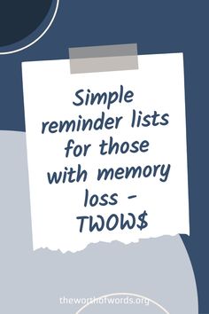 Being a caregiver isn't easy. Here's some tools to help stay on track when memory fails. Colorful memory lists so they can keep track of their daily tasks! Created by a Speech Pathologist. Being A Caregiver, Doctor Love, School Pens, Aging Population, Memory Problems, Simple Reminders