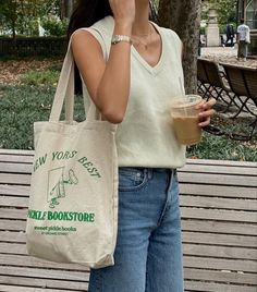 Tote Bag Outfit Aesthetic, Potato Corner, Tote Bag Business, Going Out Bag, Tote Bag Outfit, Cloth Tote Bag, Instagram Captions For Friends, Big Tote Bags