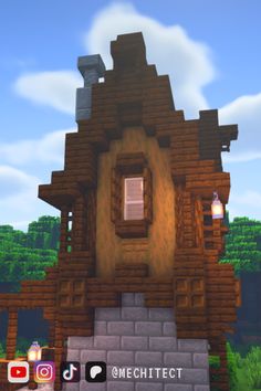 an image of a house made out of wood and bricks with the words mechfect on it