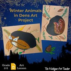 the winter animals in dens art project