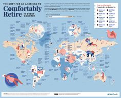 the cost for an american to retrieving in every country infographical map