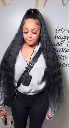 Lace Front 2 Ponytails, 2 Ponytails Half Up Half Down, High Weave Ponytail, 2 Ponytails, Sleek Braided Ponytail, Black Hair Video, Black Hairstyles With Weave, Natural Hair Bun Styles, Weave Ponytail Hairstyles