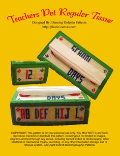 an advertisement for teacher's pet regular tissue with two boxes in the shape of letters and numbers