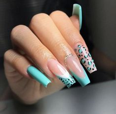 Claw Nails Designs, Attractive Nails, Trendy Summer Nails, Aqua Nails, Pastel Nails Designs, Hippie Nails, Leopard Print Nails, Vintage Nails