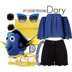 Dory Disneybound, Disney Character Outfits Women, Pixar Disneybound, Disney Bounding Ideas, Disney Cosplay Ideas, Disneybound Ideas, Disney Character Outfits, Disney Bound Outfits Casual, Disney Trip Outfits