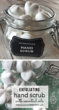 Easy homemade hand scrub recipe with essential oils to exfoliate dry skin. All natural, inexpensive, & easy to make. Adorable, free printable labels - Great for DIY gifts! man, gardener, mechanic, Christmas, Mother's Day. Made with Epsom salt, baking soda, and lemon and lavender essential oil. essential oil recipe, essential oil DIY, homemade hand scrub, doTERRA, Young Living, essential oil gifts via @OneECommunity Bath Items, Essential Oils Gifts, Wine Bottle Diy Crafts, Scrub Recipe, Wine Bottle Diy, Oil Gifts