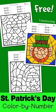 st patrick's day color by number worksheet for kids