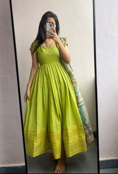 Frock Kurta Designs Women, Frock Made From Saree, Cotton Suit Back Neck Design, Neck Designs For Long Gown, Long Kurti Patterns Designer, Maxi Dress Ideas Indian, Indian Festive Wear For Women, Churidhar Designs From Old Saree, Traditional Chudidar Dress