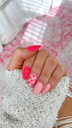 Easter Nails Designs, Nail Ideas Cute, Vday Nails, Nails Art Designs, February Nails, Nail Designs Valentines, Summery Nails, Simple Acrylic Nails, Cute Gel Nails