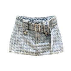 Cut-out leg women's denim shorts Strapless Denim Dress, Mini Denim Skirt, Denim Jacket Fashion, Denim Skirt Women, Dream Clothes, Fashion Killa, Look Chic, Denim Fashion, Denim Women