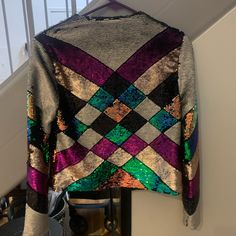 Blank Nyc Multi Colored Sequin Trophy Jacket Size Xs Never Worn Excellent Condition Perfect To Layer Over Vintage T & Jeans Or Dress Up Metallic Long Sleeve Outerwear For Party Season, Winter Long Sleeve Metallic Blazer, Winter Metallic Long Sleeve Blazer, Metallic Long Sleeve Winter Blazer, Glamorous Metallic Long Sleeve Outerwear, Metallic Long Sleeve Blazer For Fall, Glamorous Metallic Long Sleeve Blazer, Glamorous Long Sleeve Metallic Blazer, Multicolor Winter Party Blazer