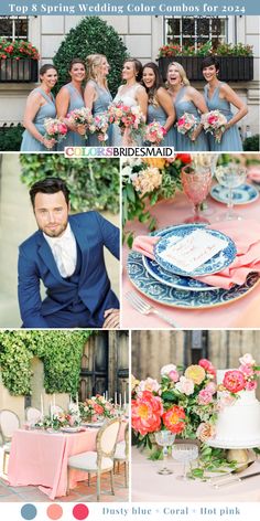 the bride and grooms are posing for pictures at their wedding reception in paris, france