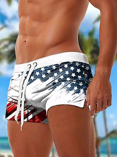 Men's Swim Trunks Swim Shorts Quick Dry Lightweight Board Shorts Bathing Suit with Pockets Drawstring Swimming Surfing Beach Water Sports Stripes Summer 2024 - $11.99 Mens Sweat Shorts, Bathing Suit Shorts, Shirt Linen, Mens Shorts Summer, Work Shorts, Linen Shirt Men, Shorts Cargo, Mens Boardshorts, Jack Sparrow