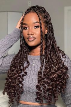 Simple Braids For Black Women, Braid Beauty, Protective Hairstyles For Natural Hair, Goddess Braids Hairstyles, Braided Cornrow Hairstyles, Box Braids Hairstyles For Black Women, Box Braids Styling, Braids With Curls