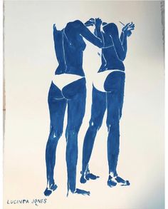 two women in swimsuits standing next to each other with their arms around one another