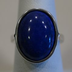 Nwt Sterling Silver (.925) Handmade Ring With A 17 X 13mm Cabachon Cut Oval Genuine Lapis Lazuli. Ring Is A Size 7. One Of A Kind Custom Made Ring. Classic Blue Gemstone Cabochons, Classic Lapis Lazuli Ring With Polished Finish, Sterling Silver Signet Ring With Polished Oval Cabochon, Sterling Silver Oval Cabochon Signet Ring With Polished Finish, Classic Lapis Lazuli Jewelry Ring, Classic Lapis Lazuli Ring As A Gift, Classic Lapis Lazuli Ring As Gift, Classic Sapphire Oval Cabochon Jewelry, Oval Lapis Lazuli Ring For Anniversary