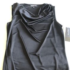 Black Sleeveless Cowl Neck Blouse. Jones Of New York. New With Tags. Elegant Black Tank Top, Elegant Black Sleeveless Top, Elegant Black Tank Blouse, Casual Sleeveless Tank Top For Evening, Cowl Neck Blouse, Black Sleeveless Blouse, Black Sleeveless, Jones New York, Sleeveless Blouse