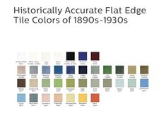 the color chart for historical accurate flat edge tiles