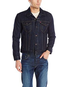 Levi's Men's The Trucker Jacket, Rinse, X-Small Levi's http://www.amazon.com/dp/B00UKYEL9W/ref=cm_sw_r_pi_dp_cUAuwb19FWD95 Stylish Workwear, Denim Jacket Fashion, Style Goals, Levis Jacket, Levi’s Jeans, Jacket Fashion, Stylish Mens Outfits, Logo Tag