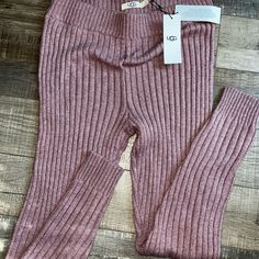 Ugg Jennah Leggings , Size S. Nwt Casual Ribbed Leggings For Fall, Pink Tight Fit Bottoms For Fall, Pink Tight Bottoms For Fall, Tight Pink Bottoms For Fall, Pink Tight Leggings For Fall, Pink Tight Fit Leggings For Fall, Trendy Pink Leggings For Fall, Tight Pants For Loungewear Suitable For Fall, Tight Pants For Loungewear In Fall